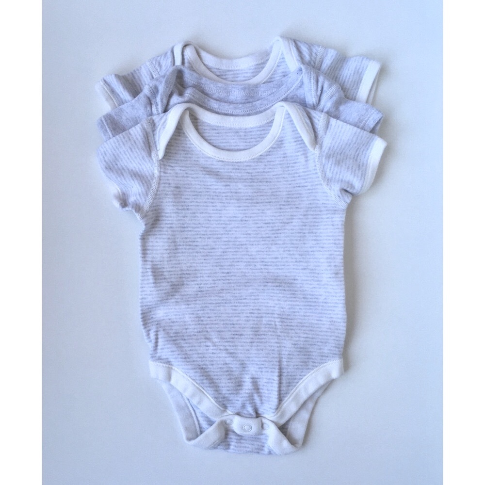 100% Cotton One Piece Bodysuits | Set of 3 | 6-9M